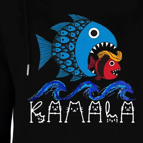 Kamala Fish Eat Fish Womens Funnel Neck Pullover Hood