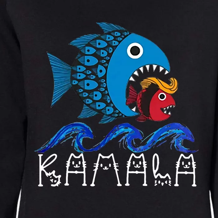 Kamala Fish Eat Fish Womens California Wash Sweatshirt