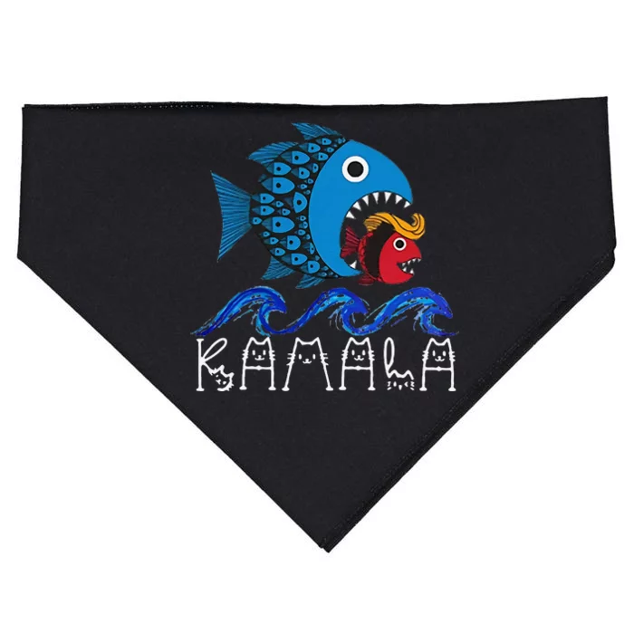 Kamala Fish Eat Fish Gift USA-Made Doggie Bandana