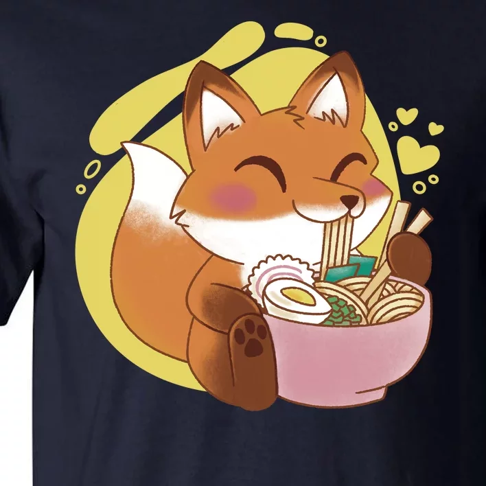 Kawaii Fox Eating Ramen Tall T-Shirt