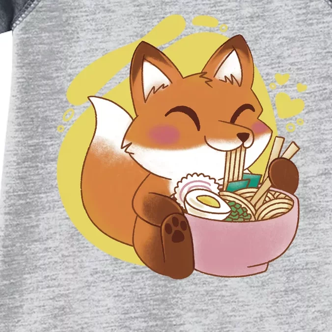 Kawaii Fox Eating Ramen Infant Baby Jersey Bodysuit