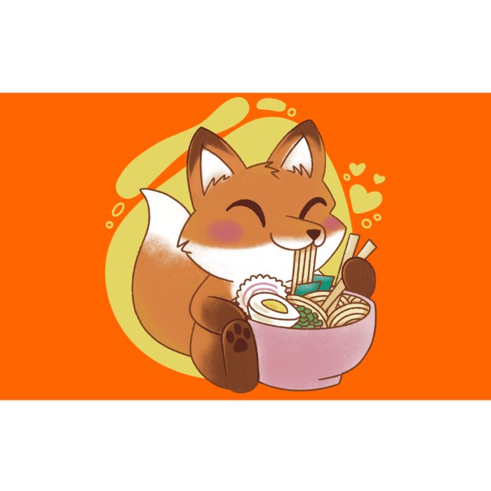 Kawaii Fox Eating Ramen Bumper Sticker