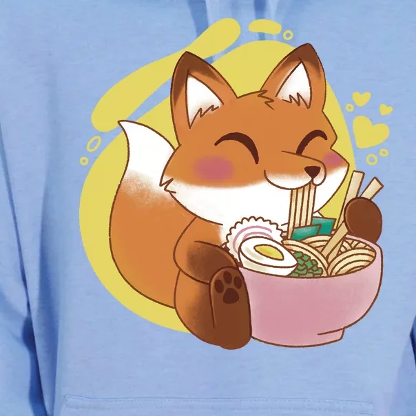 Kawaii Fox Eating Ramen Unisex Surf Hoodie