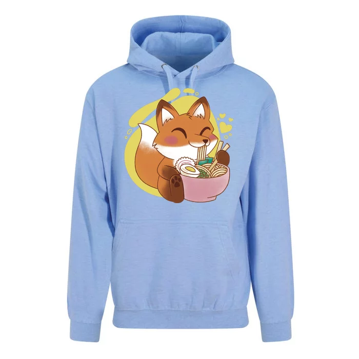 Kawaii Fox Eating Ramen Unisex Surf Hoodie