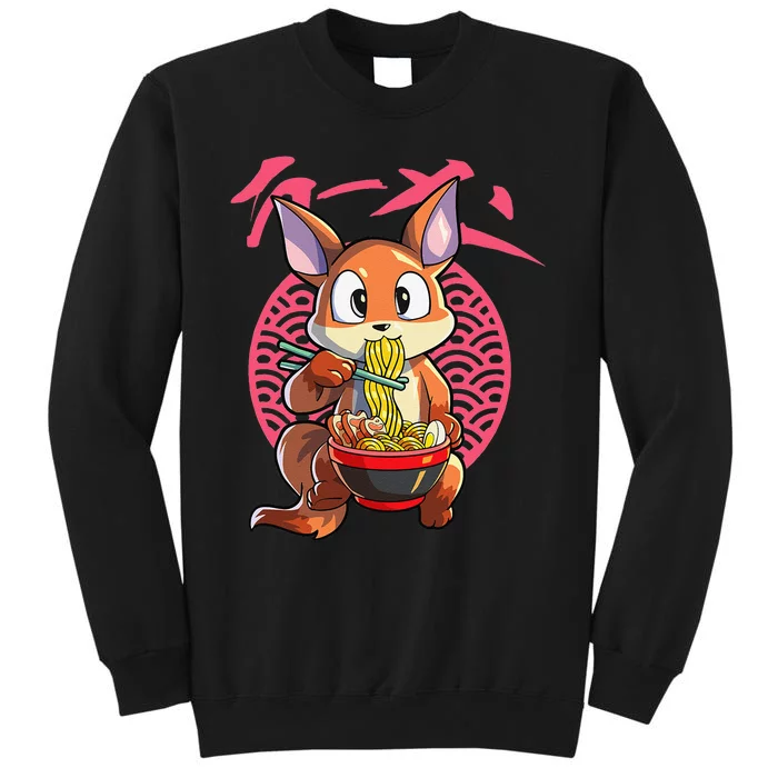 Kawaii Fox eating Ra Japanese Noodle Anime Fox Sweatshirt