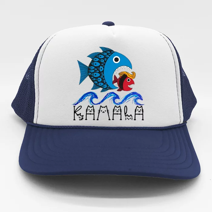 Kamala Fish Eat Fish Trucker Hat