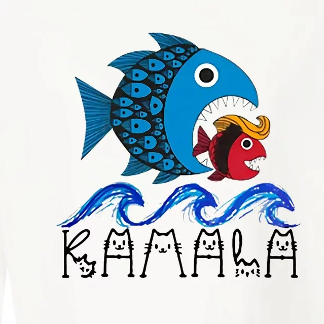 Kamala Fish Eat Fish Cropped Pullover Crew