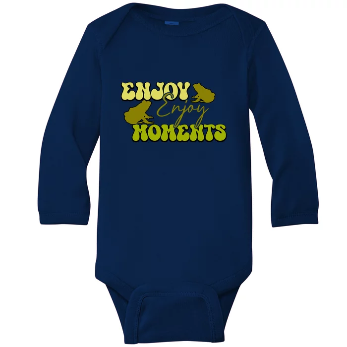 Kawaii Frog Enjoy Every Moments Gift Baby Long Sleeve Bodysuit