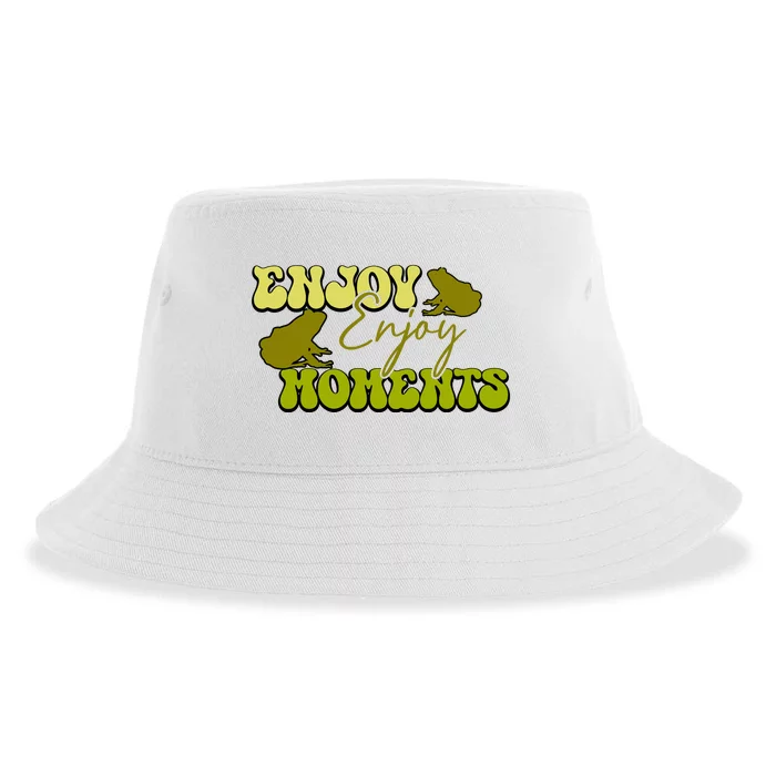 Kawaii Frog Enjoy Every Moments Gift Sustainable Bucket Hat