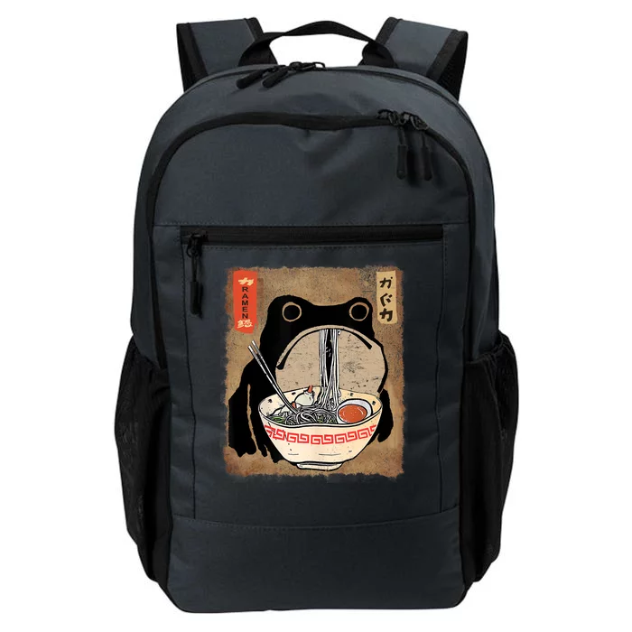 Kawaii Frog Eating Ramen Japanese Food Anime Teen Daily Commute Backpack