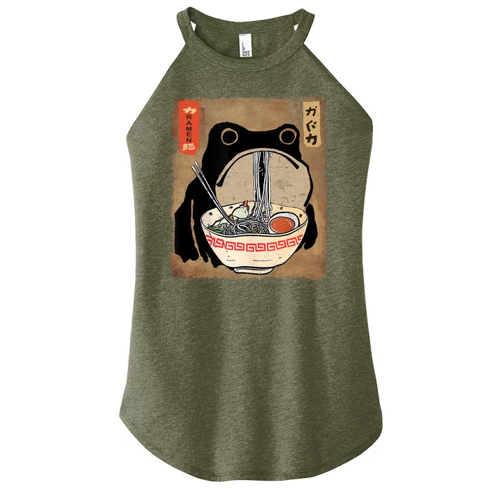 Kawaii Frog Eating Ramen Japanese Food Anime Teen Women’s Perfect Tri Rocker Tank