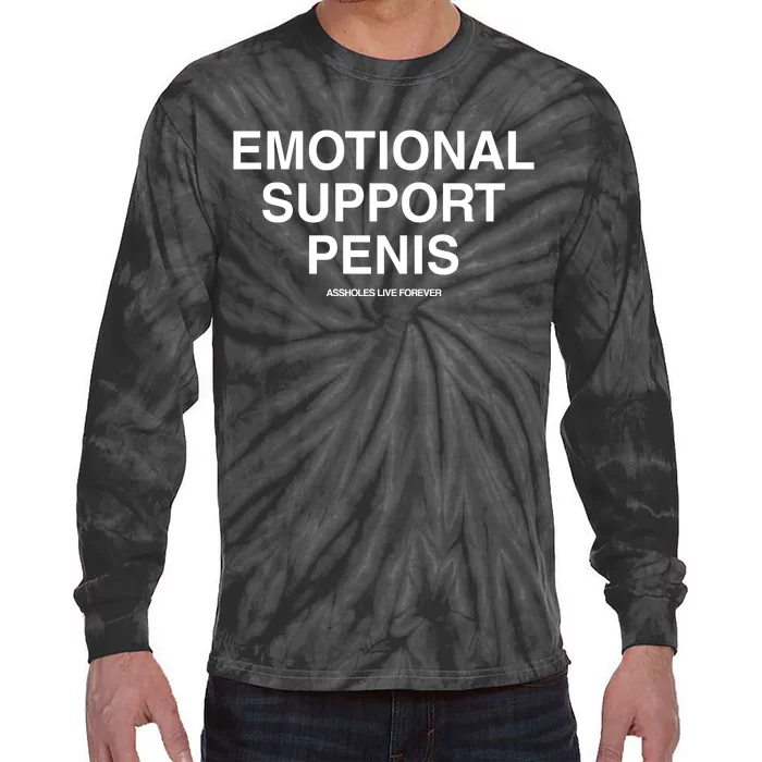 Kevin Flynn Emotional Support Penis Assholes Live Forever Tie-Dye Long Sleeve Shirt