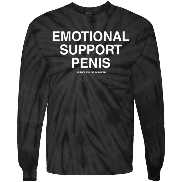 Kevin Flynn Emotional Support Penis Assholes Live Forever Tie-Dye Long Sleeve Shirt