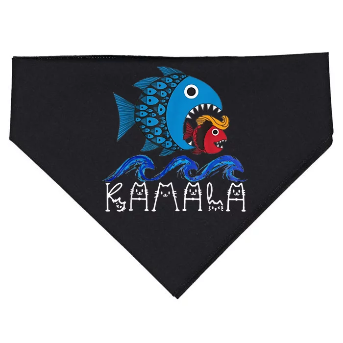 Kamala Fish Eat Fish Funny Trump Fish Hair Costume Ideas USA-Made Doggie Bandana