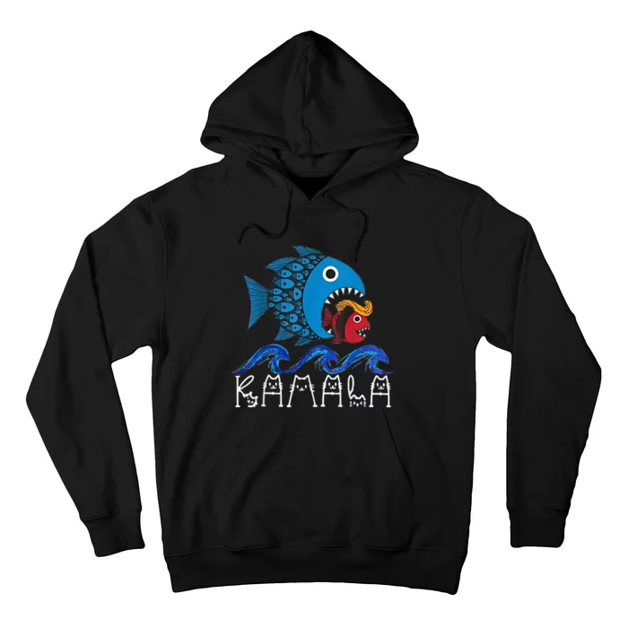 Kamala Fish Eat Fish Funny Trump Fish Hair Costume Ideas Hoodie