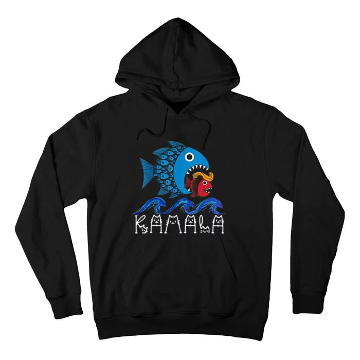 Kamala Fish Eat Fish Funny Trump Fish Hair Costume Ideas Tall Hoodie