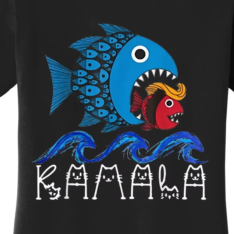 Kamala Fish Eat Fish Funny Trump Fish Hair Costume Ideas Women's T-Shirt