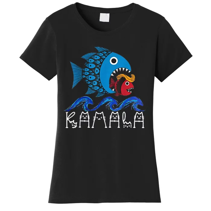 Kamala Fish Eat Fish Funny Trump Fish Hair Costume Ideas Women's T-Shirt