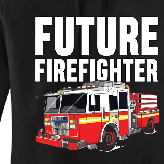 Kids Future Firefighter Fire Truck Theme Birthday Boy Women's Pullover Hoodie