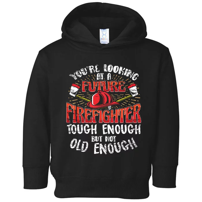 Kids Future Firefighter Kids Boy Men Funny Toddler Hoodie