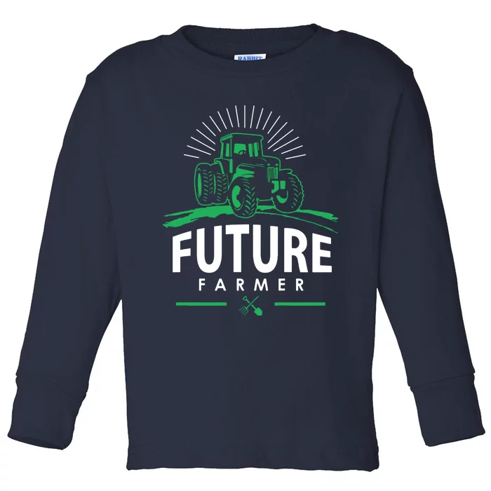 Kids Future Farmer Kids Boy Girl Rural Tractor Farm Tee Toddler Long Sleeve Shirt