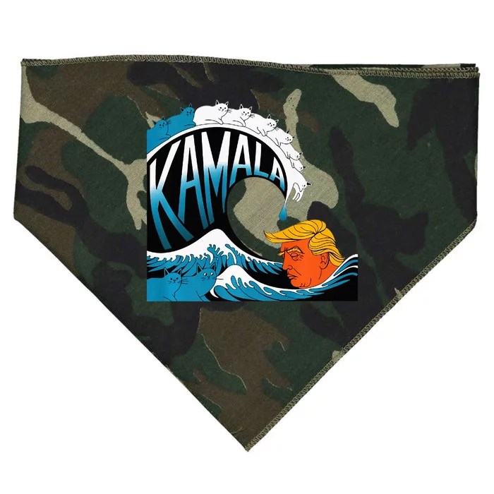 KamalaS Feline Force A Wave Trump CanT Escape Premium USA-Made Doggie Bandana