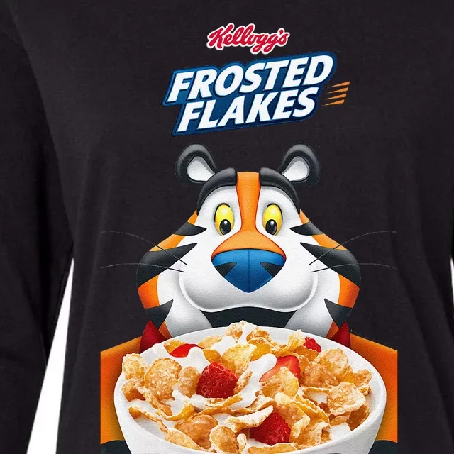 KelloggS Frosties Frosted Flakes Cereal Tony The Tiger Bowl Womens Cotton Relaxed Long Sleeve T-Shirt