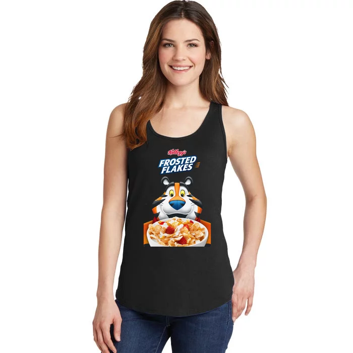 KelloggS Frosties Frosted Flakes Cereal Tony The Tiger Bowl Ladies Essential Tank