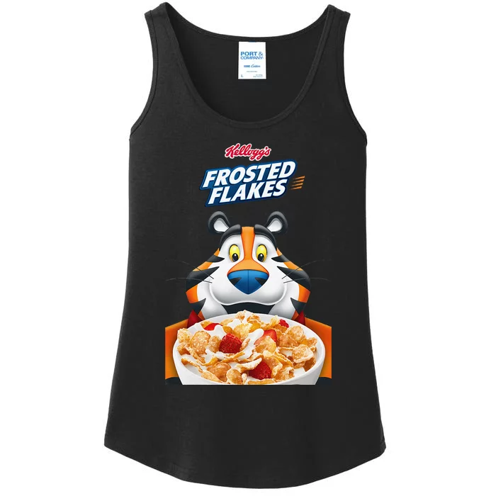 KelloggS Frosties Frosted Flakes Cereal Tony The Tiger Bowl Ladies Essential Tank