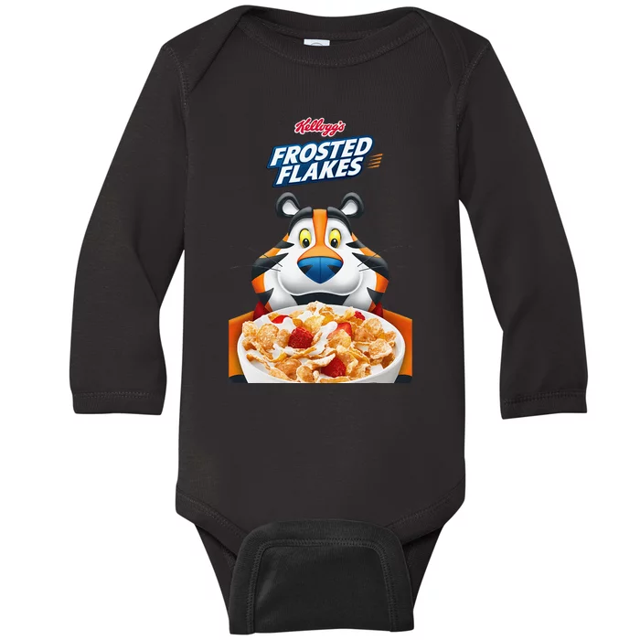 KelloggS Frosties Frosted Flakes Cereal Tony The Tiger Bowl Baby Long Sleeve Bodysuit