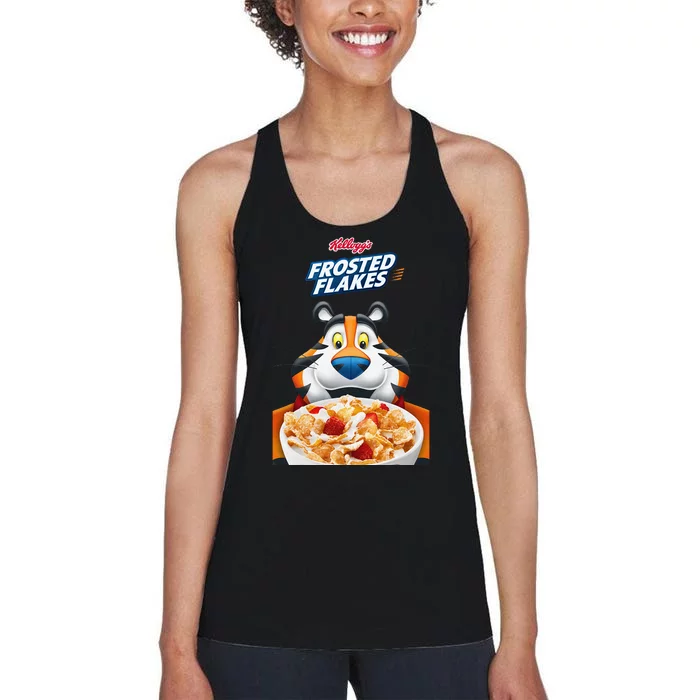 KelloggS Frosties Frosted Flakes Cereal Tony The Tiger Bowl Women's Racerback Tank