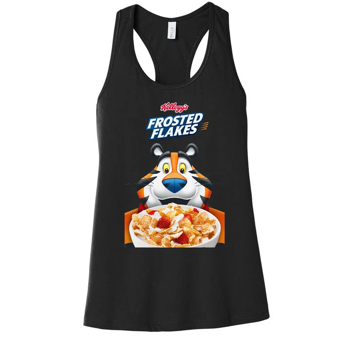 KelloggS Frosties Frosted Flakes Cereal Tony The Tiger Bowl Women's Racerback Tank