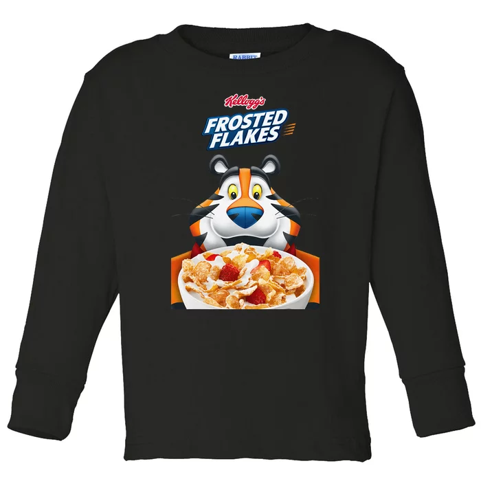 KelloggS Frosties Frosted Flakes Cereal Tony The Tiger Bowl Toddler Long Sleeve Shirt