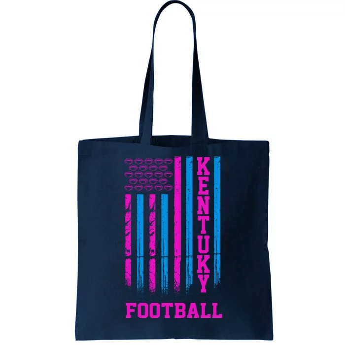 Kentucky Football Fan American Flag Tote Bag