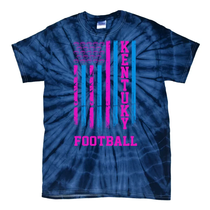 Kentucky Football Fan American Flag Tie-Dye T-Shirt