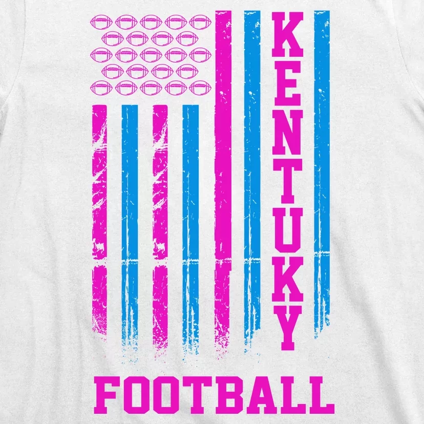 Kentucky Football Fan American Flag T-Shirt