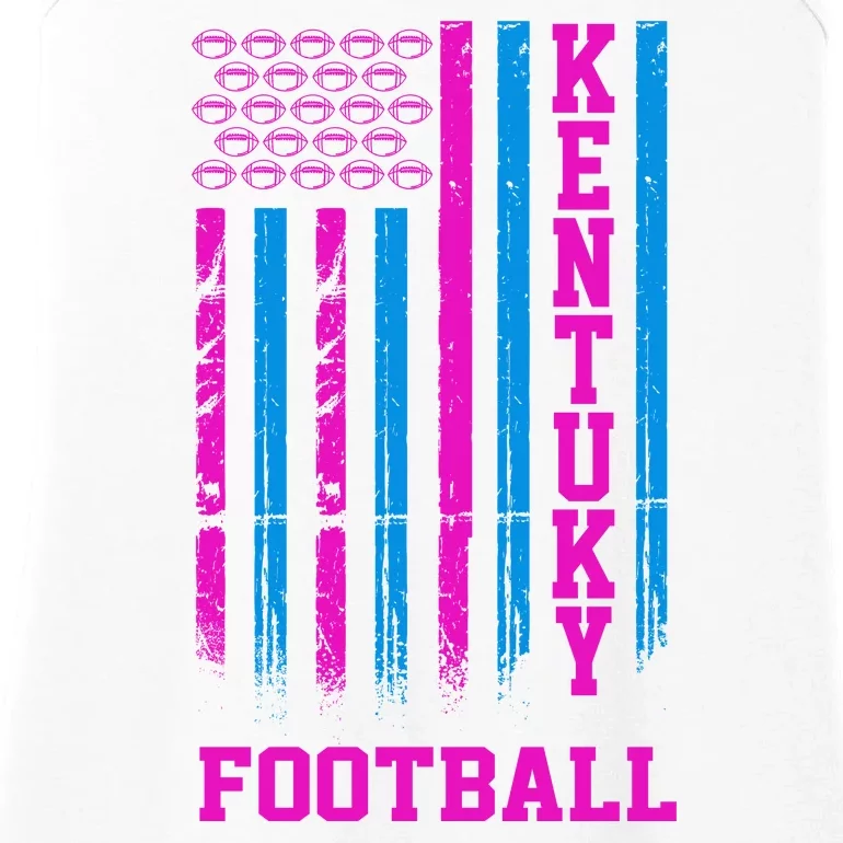 Kentucky Football Fan American Flag Ladies Essential Tank