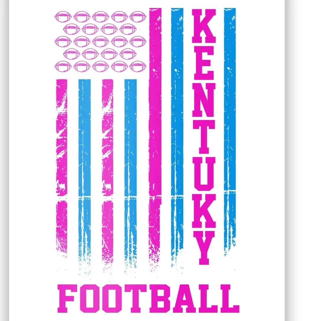 Kentucky Football Fan American Flag Poster