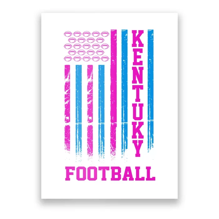 Kentucky Football Fan American Flag Poster