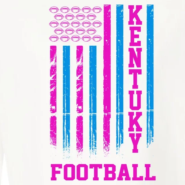 Kentucky Football Fan American Flag Cropped Pullover Crew