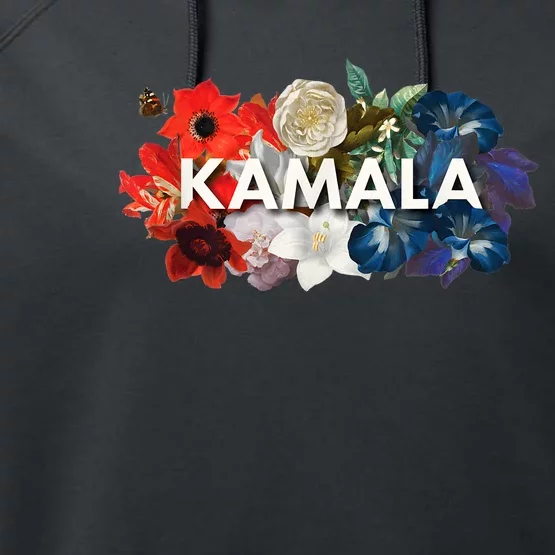 Kamala Floral Feminine First President Performance Fleece Hoodie