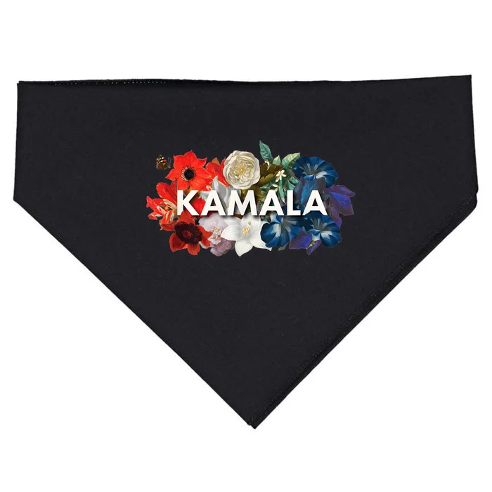 Kamala Floral Feminine First President USA-Made Doggie Bandana