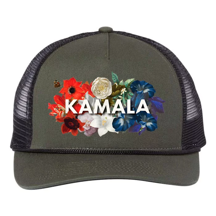 Kamala Floral Feminine First President Retro Rope Trucker Hat Cap