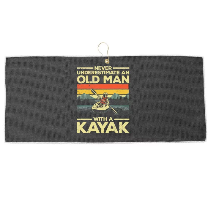 Kayaking For Grandpa Kayaker Kayak Lovers Large Microfiber Waffle Golf Towel