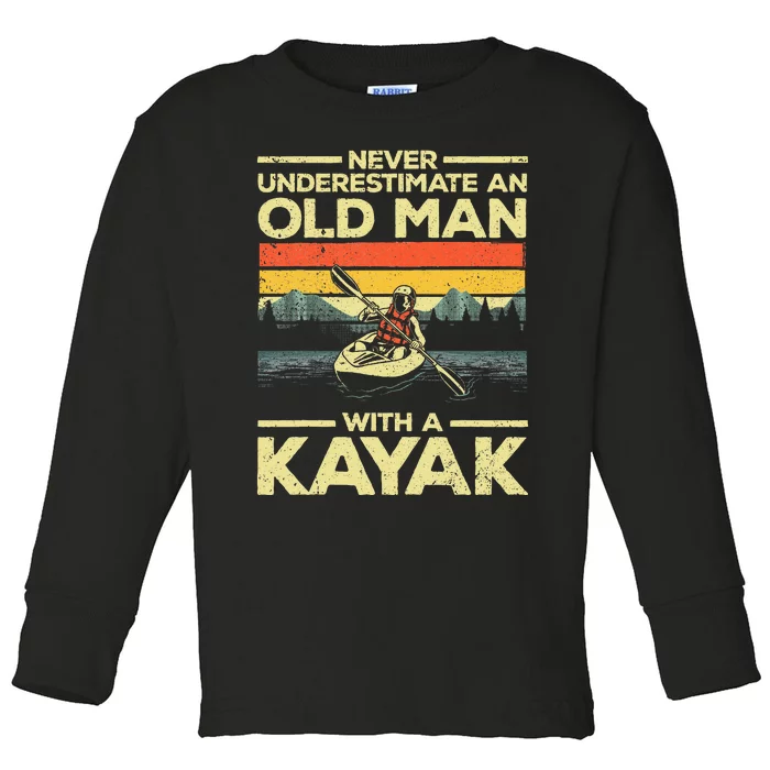 Kayaking For Grandpa Kayaker Kayak Lovers Toddler Long Sleeve Shirt