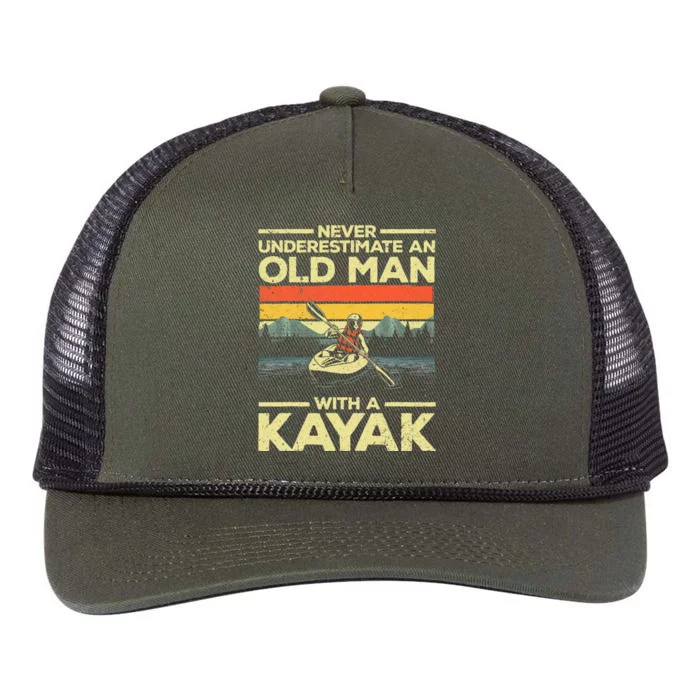 Kayaking For Grandpa Kayaker Kayak Lovers Retro Rope Trucker Hat Cap