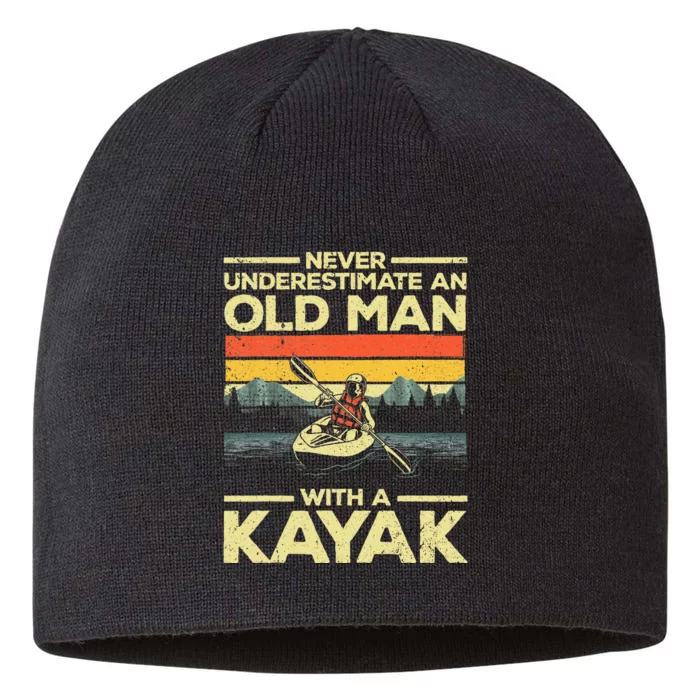 Kayaking For Grandpa Kayaker Kayak Lovers 8 1/2in Sustainable Knit Beanie