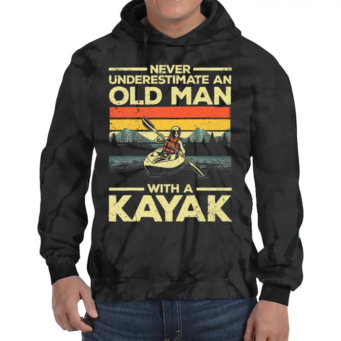 Kayaking For Grandpa Kayaker Kayak Lovers Tie Dye Hoodie