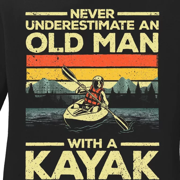 Kayaking For Grandpa Kayaker Kayak Lovers Ladies Long Sleeve Shirt