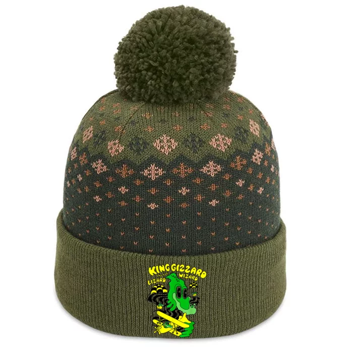 King Funny Gizzard The Lizard Gift Wizard The Baniff Cuffed Pom Beanie